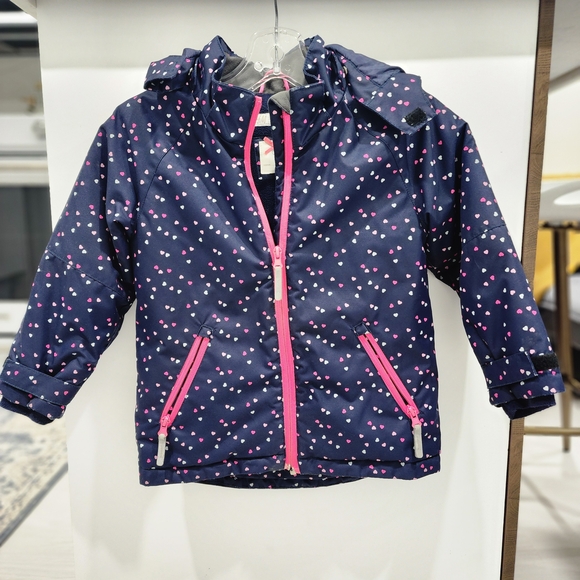 H&M Navy Heart Print Jacket with Pink Bow - Picture 1 of 5